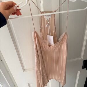 Cami NYC Oyster Stripe Silk Camisole